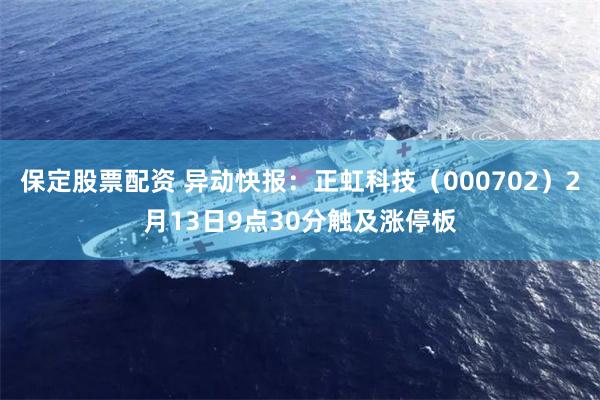 保定股票配资 异动快报：正虹科技（000702）2月13日9点30分触及涨停板