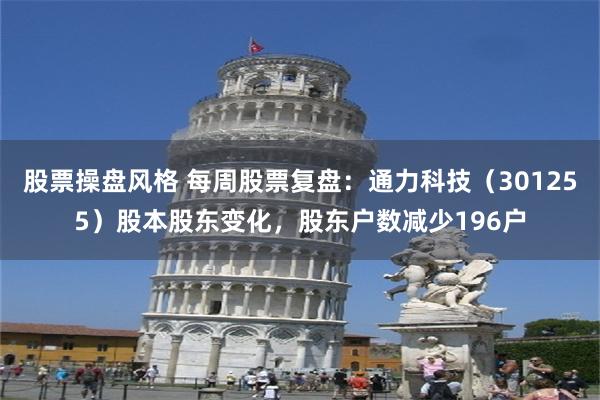 股票操盘风格 每周股票复盘：通力科技（301255）股本股东变化，股东户数减少196户