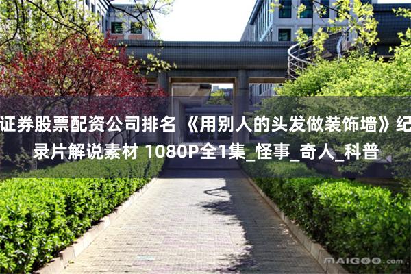 证券股票配资公司排名 《用别人的头发做装饰墙》纪录片解说素材 1080P全1集_怪事_奇人_科普