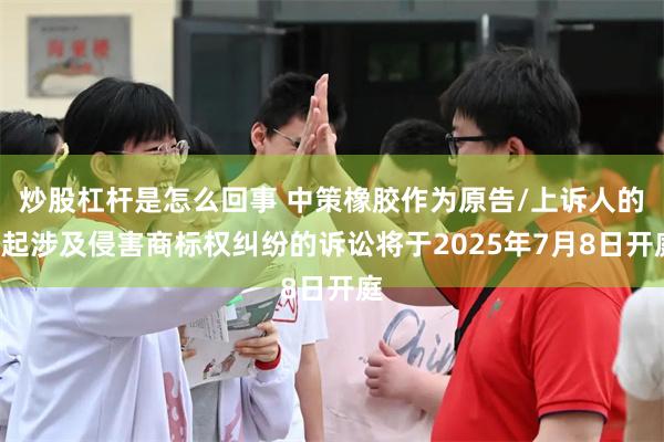 炒股杠杆是怎么回事 中策橡胶作为原告/上诉人的2起涉及侵害商标权纠纷的诉讼将于2025年7月8日开庭